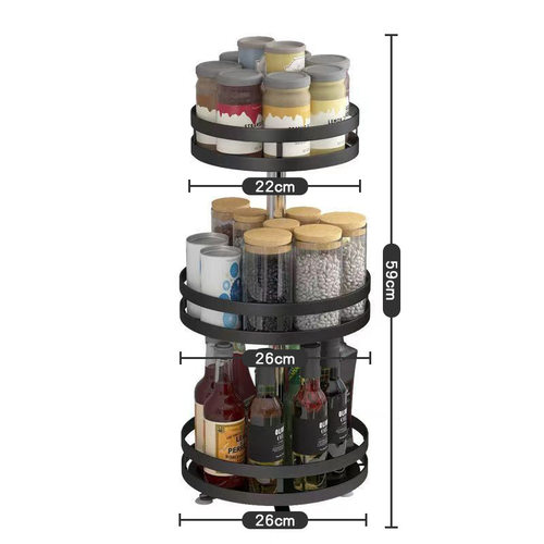 3-Tier Spice Rack Turntable Organizer Pantry Kitchen Storage
