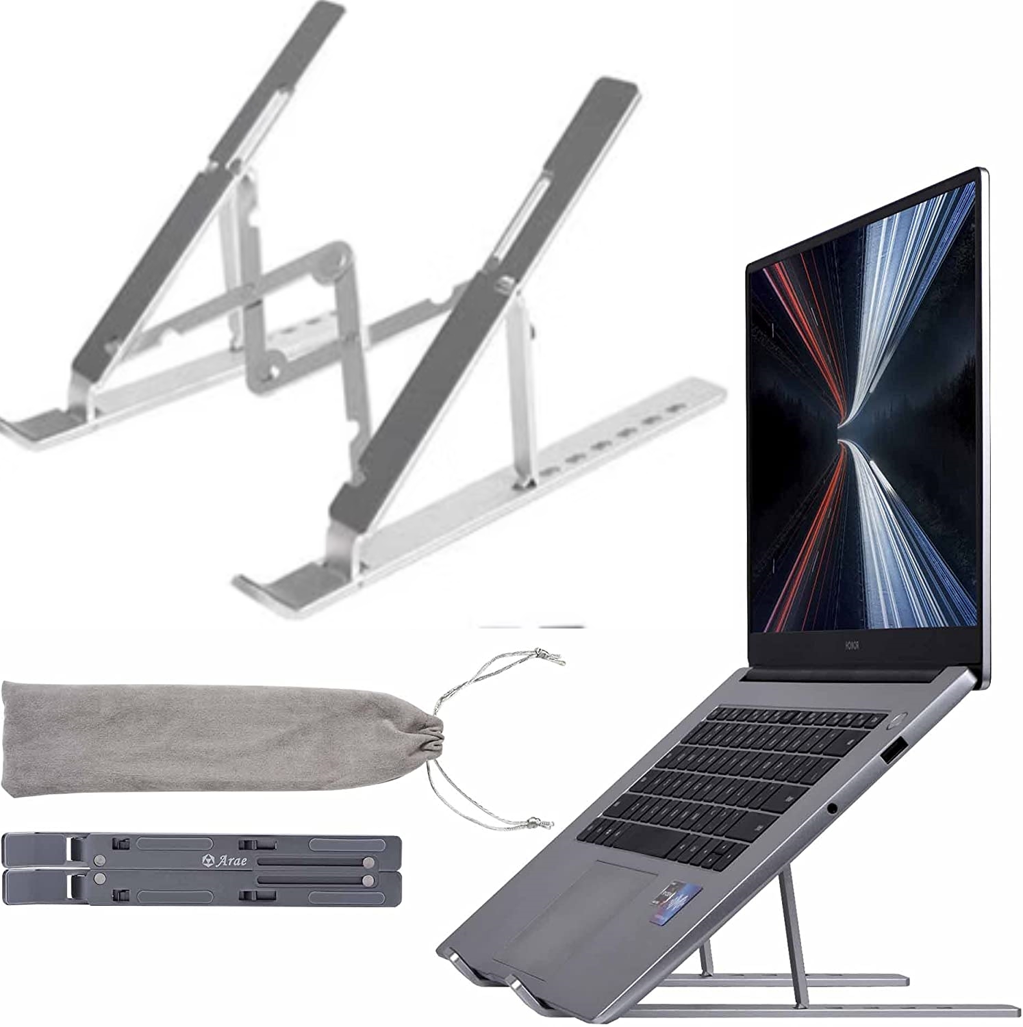 Foldable Laptop Stand Adjustable Monitor Tablet Riser