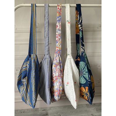 外贸精品休闲复古大容量单肩挎包镂空纯棉单肩emis包包手拎帆布包