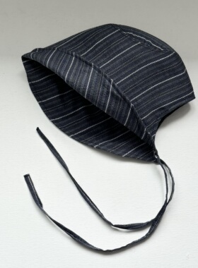 给日本顾客制作的样品车间多色 日系条纹绑带帽女春夏遮阳水桶帽