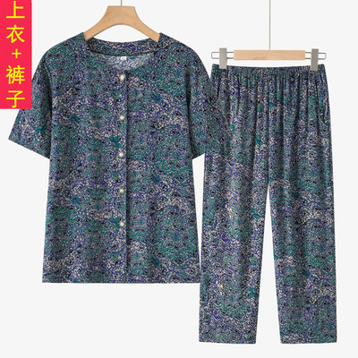 夏装衬衫奶奶休闲2024年夏季套装