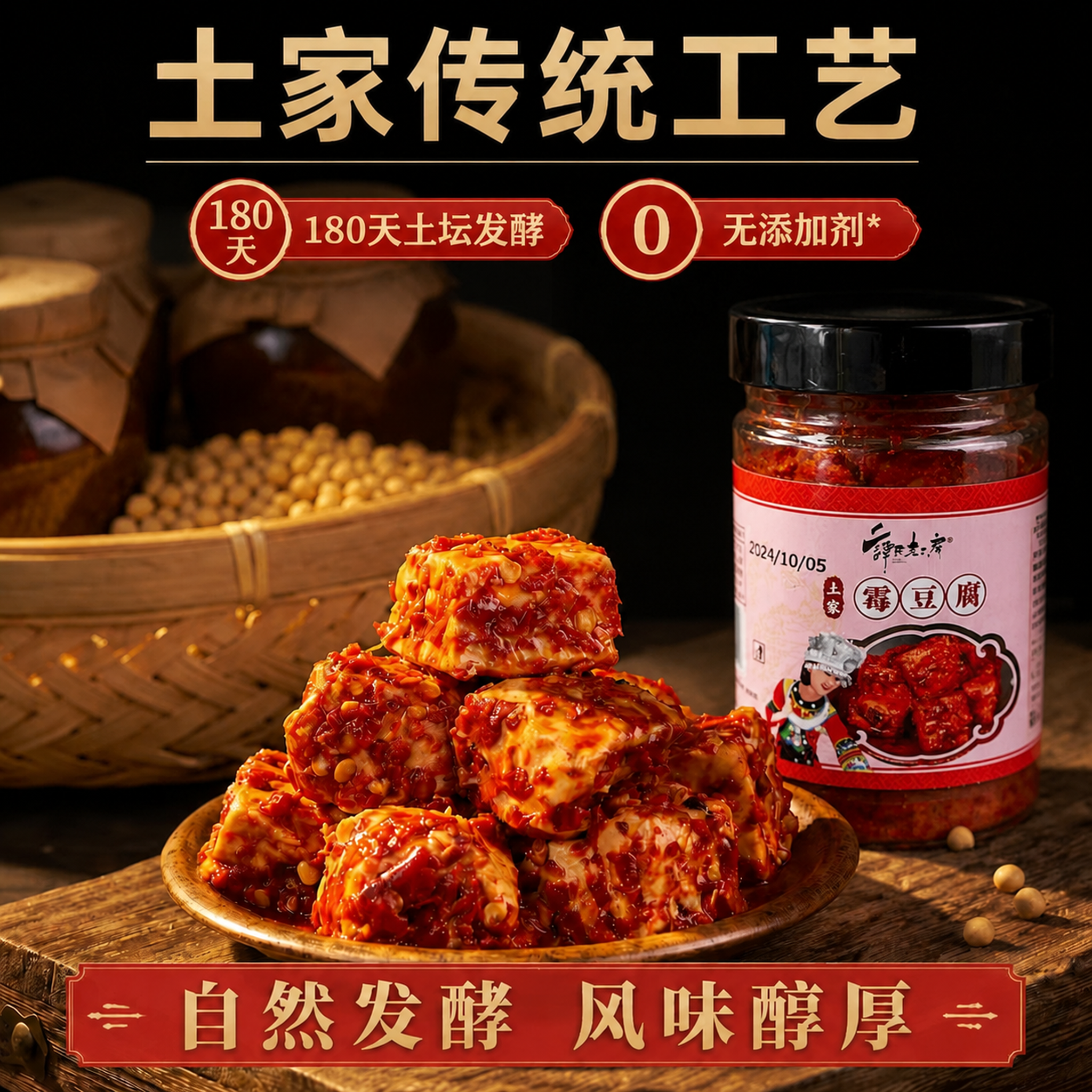 恩施特产纯手工麻辣霉豆腐微辣豆腐乳灌装开味特色下饭菜霉毛豆腐
