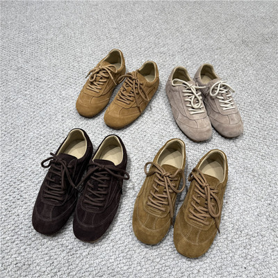 德训鞋女2026新款春季真皮复古百搭休闲运动鞋平底