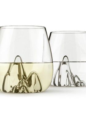 美国 MoMA 山水玻璃对杯 Glasscape Glassware新中式洋酒鸡尾酒杯