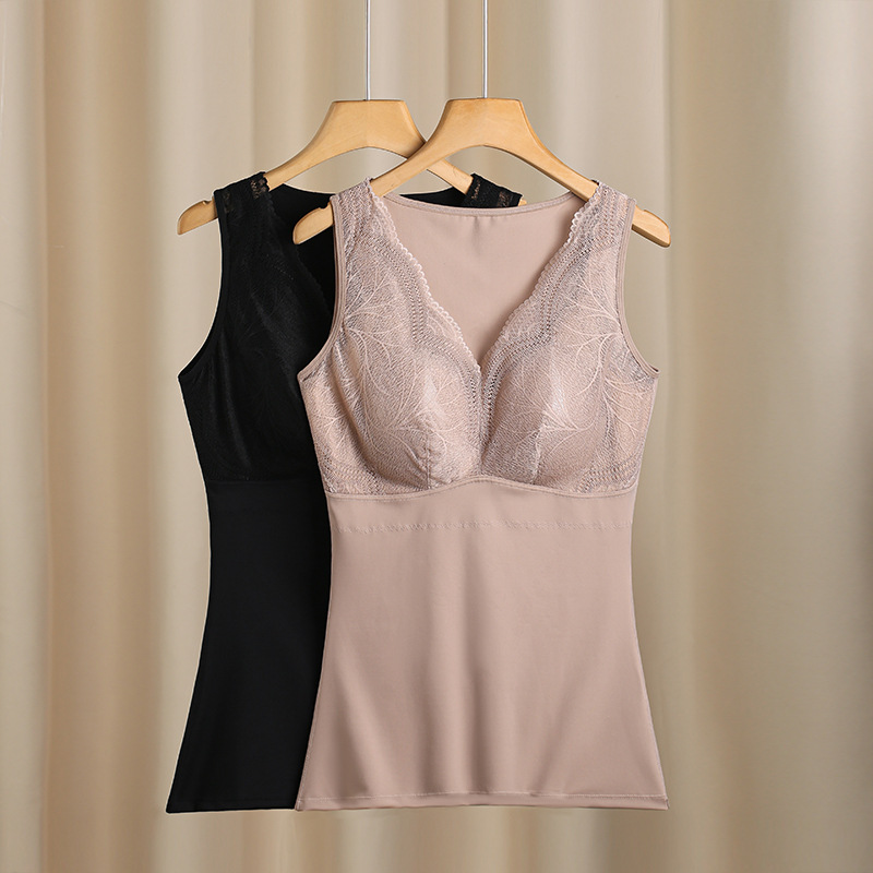 【琐思】秋冬季保暖背心女加绒加厚内搭吊带紧身德绒无痕打底上衣