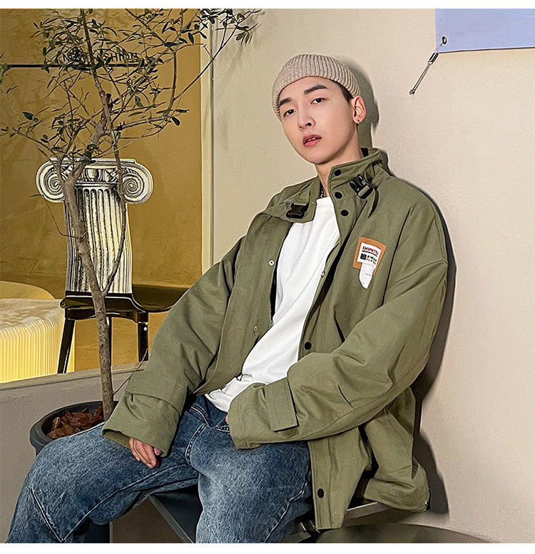 @港风炒鸡好看的潮牌工装加厚棉服冬季新款棉衣外套MY16P95,男装棉衣,电商A021A