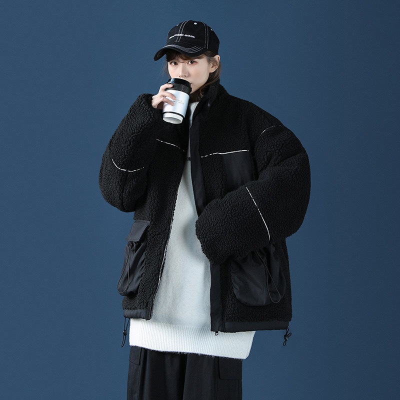 冬季新款机能潮牌中性风保暖棉服羊羔毛棉衣加厚外套MY89,男装棉衣,电商A021A