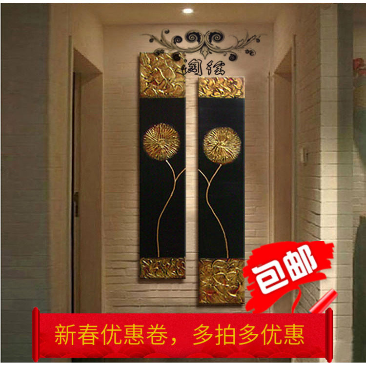 立体感强金箔浮雕纯手绘