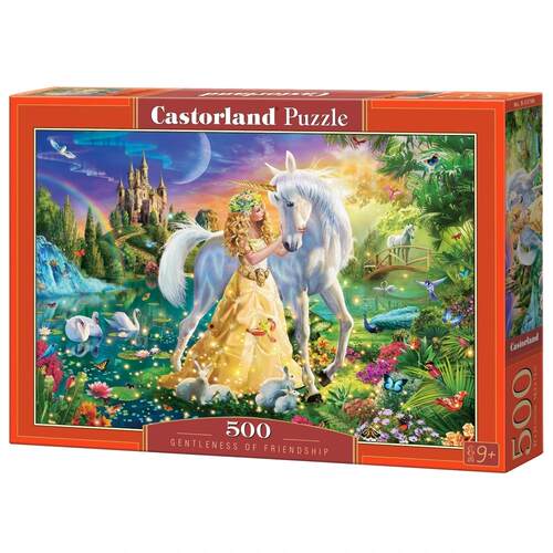 新品现货Castorland巧思进口拼图500片 公主与独角兽53766