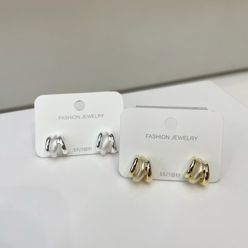 韩系小众设计925银针C形耳钉简约