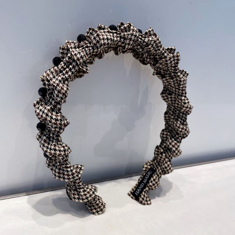 千鸟格高颅顶水晶珠发箍甜美头箍