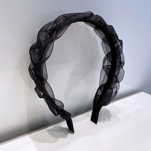 2022年网红头饰压发卡 超仙头箍 韩国网纱高级感编织发箍春季 新款