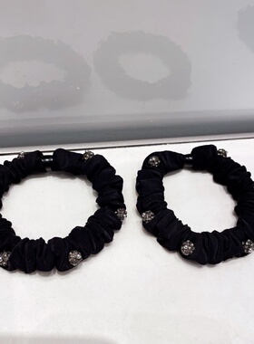 精致简约镶钻发绳头绳发圈高弹力水钻精致头饰发饰简约扎头发皮筋