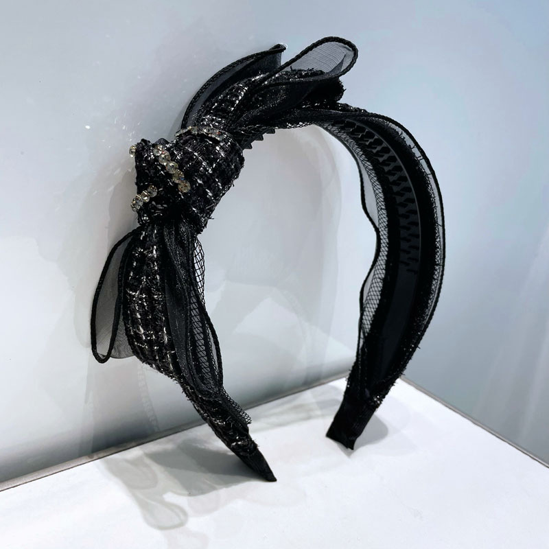 头箍水钻蝴蝶结带齿防滑小香风