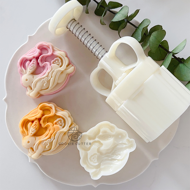 原创设计飞天玉兔中秋节月饼模具