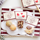 加厚优雅气质红情人节爱心饼干页眉 饰卡头 520女神节七夕烘焙装
