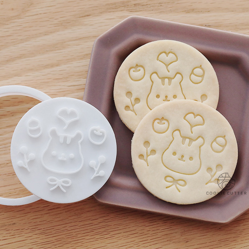 北欧风复古松鼠饼干模具苹果银杏松果蝴蝶结森林动物白脱饼干工具