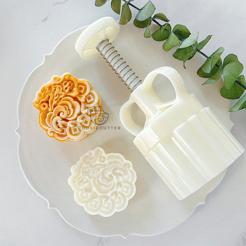 【卷卷原创】50g63g75g铜钱龙中秋节月饼模具 国潮祥龙广式月饼模