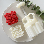 喜鹊报喜连理枝中式 75g喜事连连月饼模具 喜饼手压模 卷卷原创