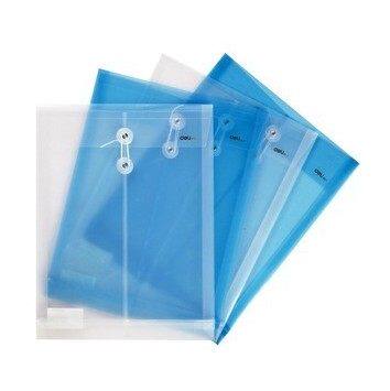 正品得力5511档案袋A4透明塑料缠绕绳文件袋资料袋办公用品透明