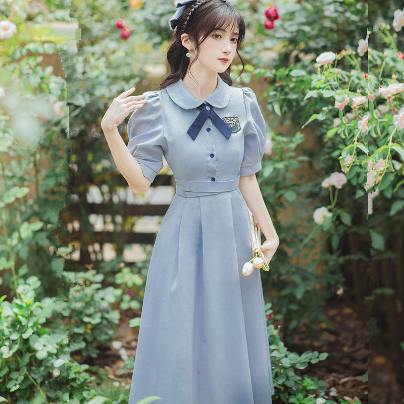 夏季英伦学院风JK班服初恋连衣裙