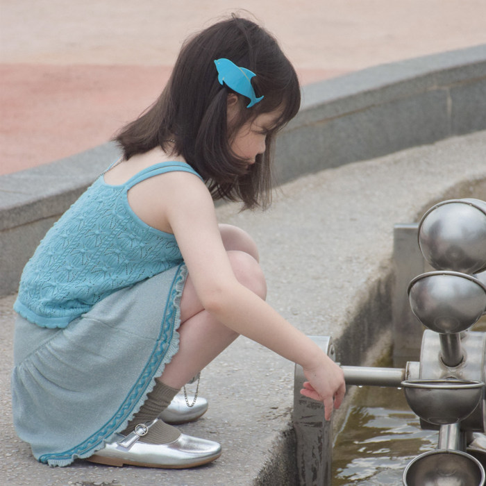 ZOYEMO女童夏季灰蓝色百搭套装