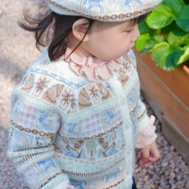 ZOYEMO女童春款小马费尔岛多色提花可爱针织开衫蝴蝶绣花牛仔裤,童装/婴儿装/亲子装,毛衣/针织衫,淘宝优惠券,粉丝福利购,淘宝优惠卷