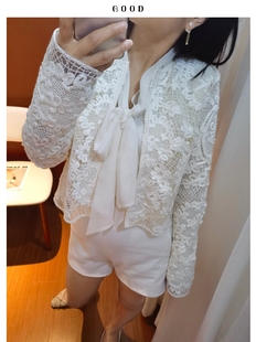 轻奢仙美短款外套 重工镂空定制刺绣蕾丝网纱高级感无扣气质上衣A