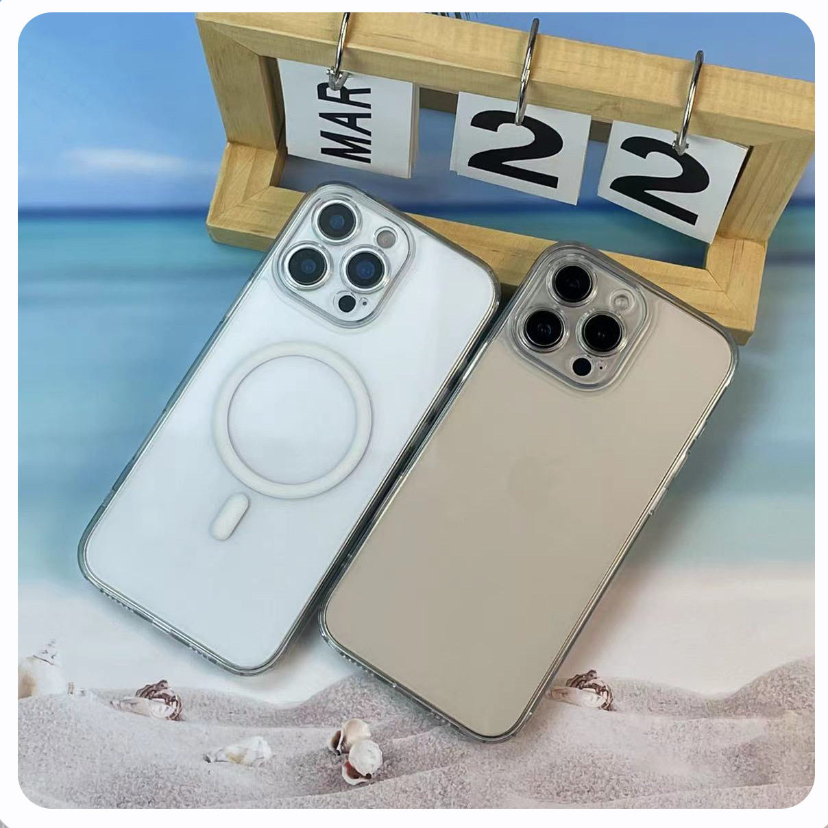 适用苹果15Promax透明壳14ProPC+TPU二合一精孔壳13防摔磁吸壳