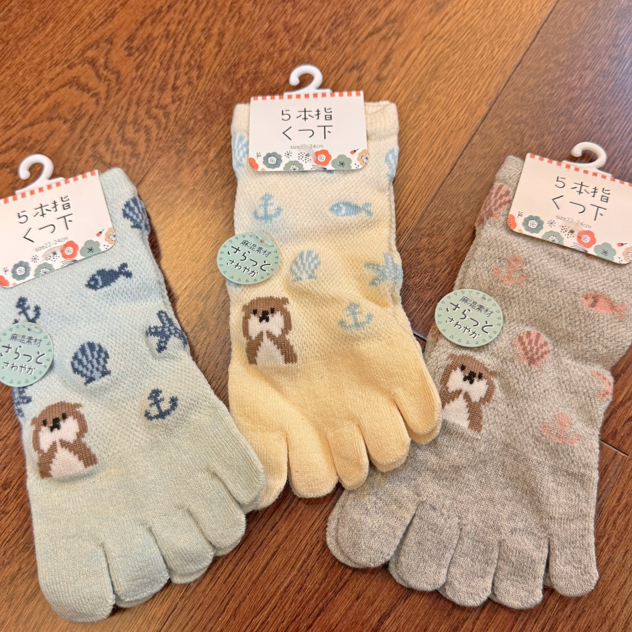 日本五指运动袜棉麻干爽素材