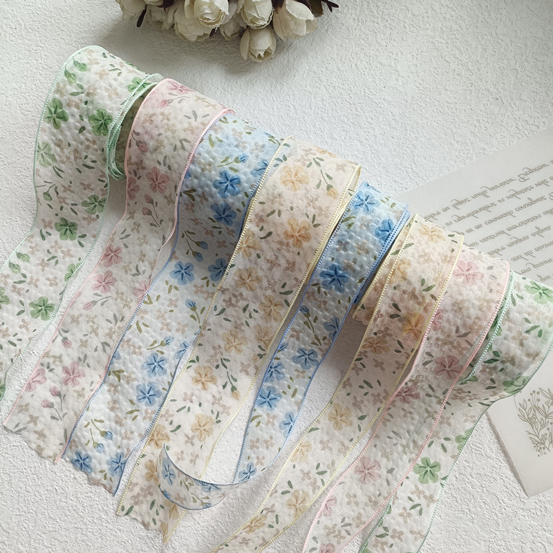 2.5/3.8cm春天色小碎花雪纱带