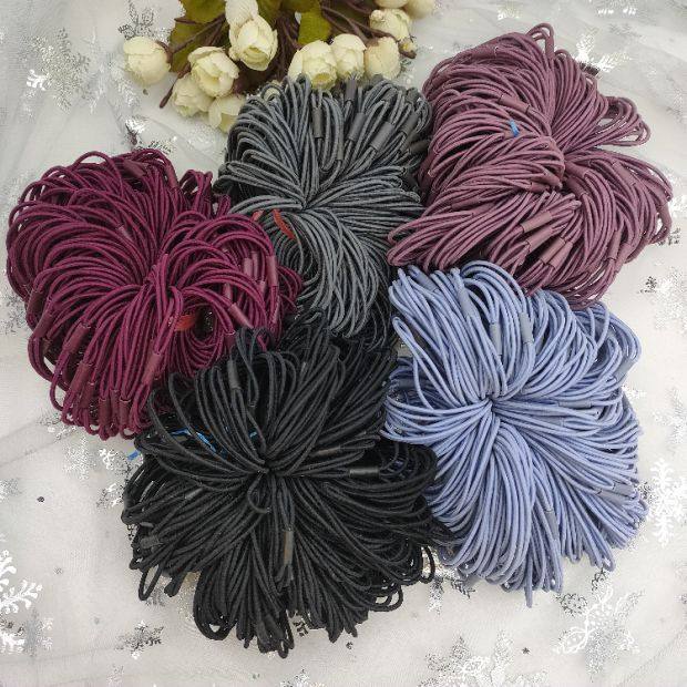 50根三合一高弹皮筋胶管韩饰发圈 手工发饰配件diy头绳发绳材料