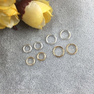 银色KC金色开口圈6mm 手工diy发饰头饰材料配件 8mm小圈链接圈