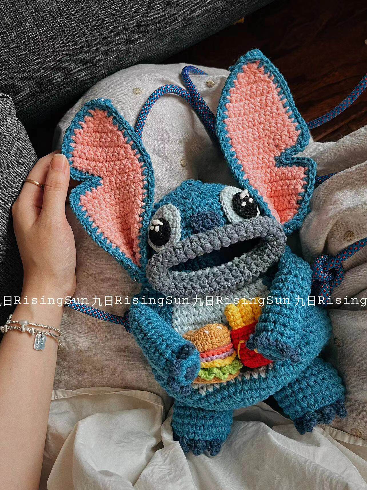 九日risingsun手工史迪仔大嘴手机包材料包图解香肠嘴定制