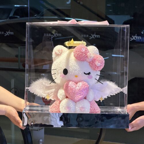七夕情人节永生花信封花盒Kitty天使之翼摆件送女友闺蜜生日礼物
