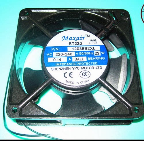 maxair BT220轴流风扇 BT12038B2H 超声波焊接机220-240V散热风扇