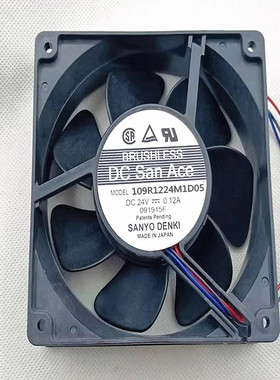 原装SANYO 109R1224M1D05 24V 0.12A 120*38MM散热风扇3线变频器