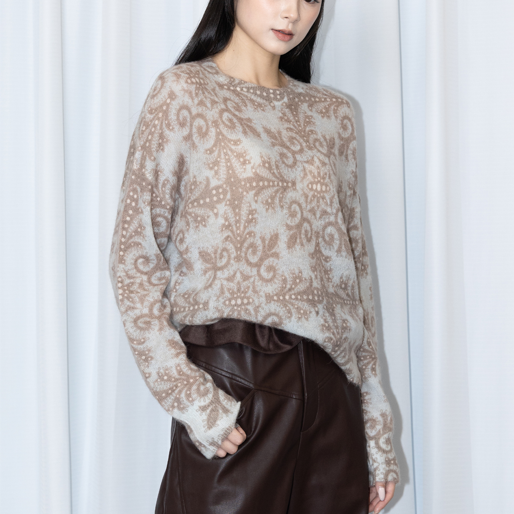 HDLAootcor·羊驼毛印花毛衣