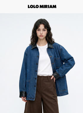 LOLOMIRIAM秋季设计师牛仔风衣