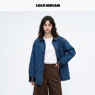 胡可的买手店 LOLO MIRIAM设计师款外套翻领水洗牛仔夹克长袖风衣