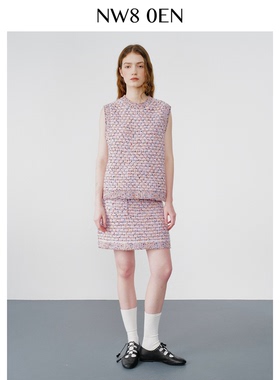 胡可的买手店 NW80EN羊毛彩点菠萝针毛衣马甲名媛小香风背心上衣