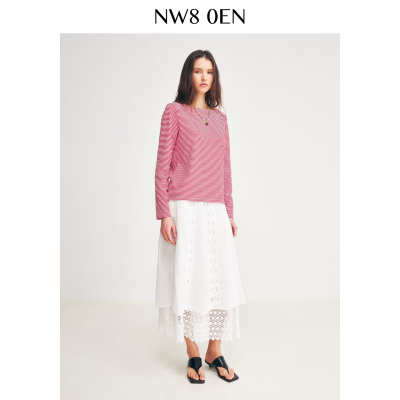 胡可的买手店 NW80EN《Marylebone》休闲风宽松型条纹长袖圆领T恤