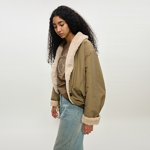 胡可的买手店 原创正品PHISM25年秋冬新品翻领毛外套保暖女款棉服