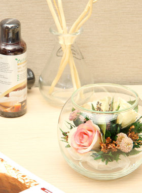 泰国进口永生花玻璃罩玫瑰花家居摆件保鲜干花创意节日礼品