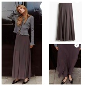 新款 外贸欧美单通勤风女装 半身裙2025秋季 高腰显瘦气质长裙A字裙