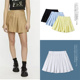 外贸欧美单小女生半身裙夏季 松紧腰高腰A字裙甜美短裙百褶裙 新款