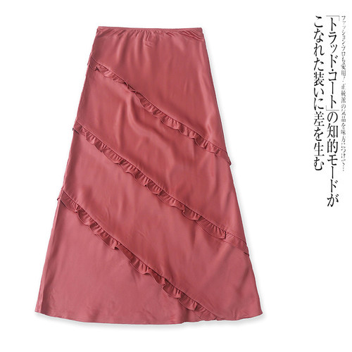 K1634外贸欧美半身裙春季新款松紧腰显瘦温柔风花边拼接中长裙女