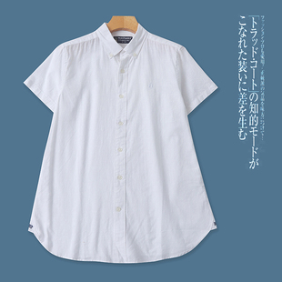 新款 衬衫 翻领单排扣宽松休闲百搭衬衣 短袖 D1242外贸欧美单男士
