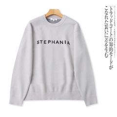 D5785外贸日单男生针织衫新款圆领套头字母宽松学院风休闲毛衣