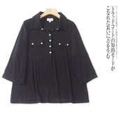 胖MM七分袖 翻领纽扣套头宽松大码 上衣 新款 U7858外贸欧美女士春季